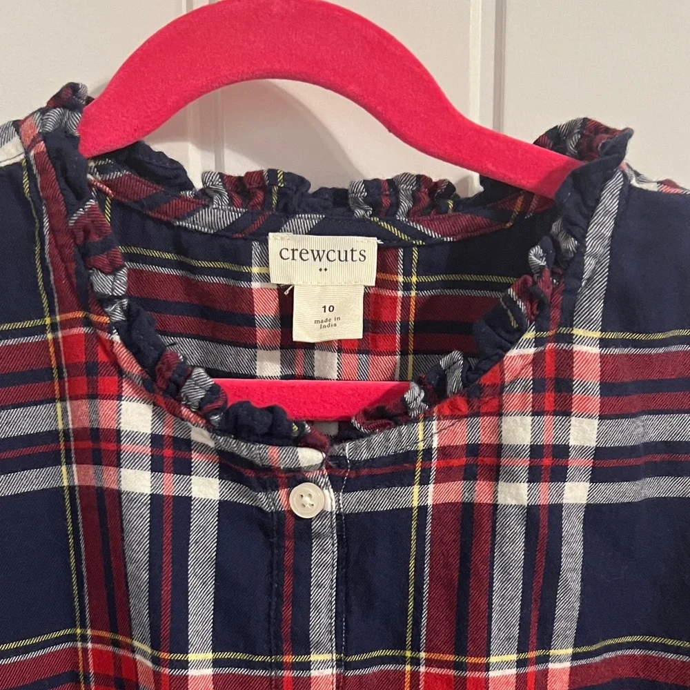 Crewcuts Classic Red and Blue Plaid Girls Dress - Size 10 - Picture 2 of 9